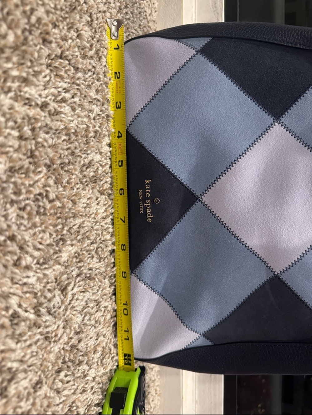 kate spade Navy and Light Blue Patchwork Leather Shoulder Bag - Picture 2 of 9